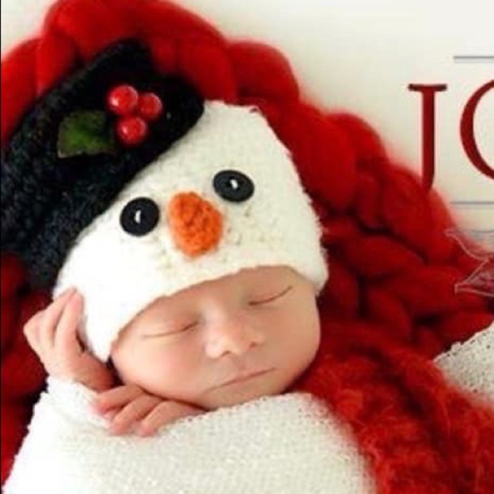 Handmade Snowman Newborn Hat